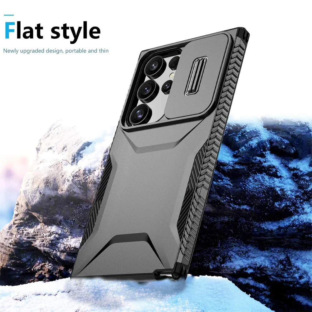 Case For Samsung Galaxy S25 S24 S23 Ultra Plus FE A55 A35 A56 A36 5G Military Grade Shockproof Protective Slide Camera Cover