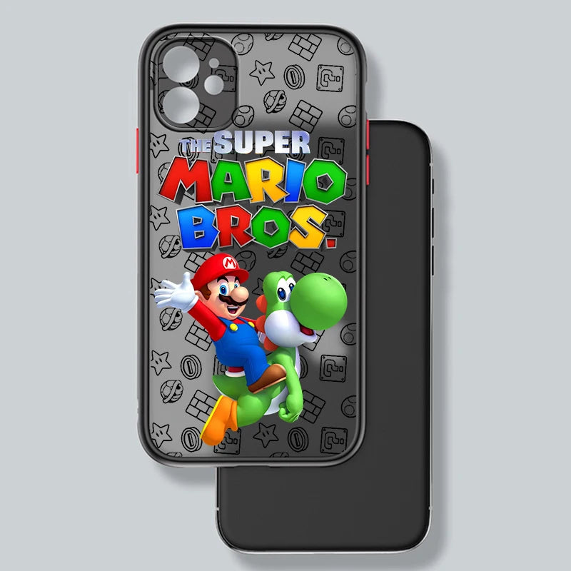 S-Super M-Marios B-Bros Cute Frosted Translucent For Apple iPhone 16 15 14 13 12 11 XS XR X Pro Max Plus Mini TPU Phone Case