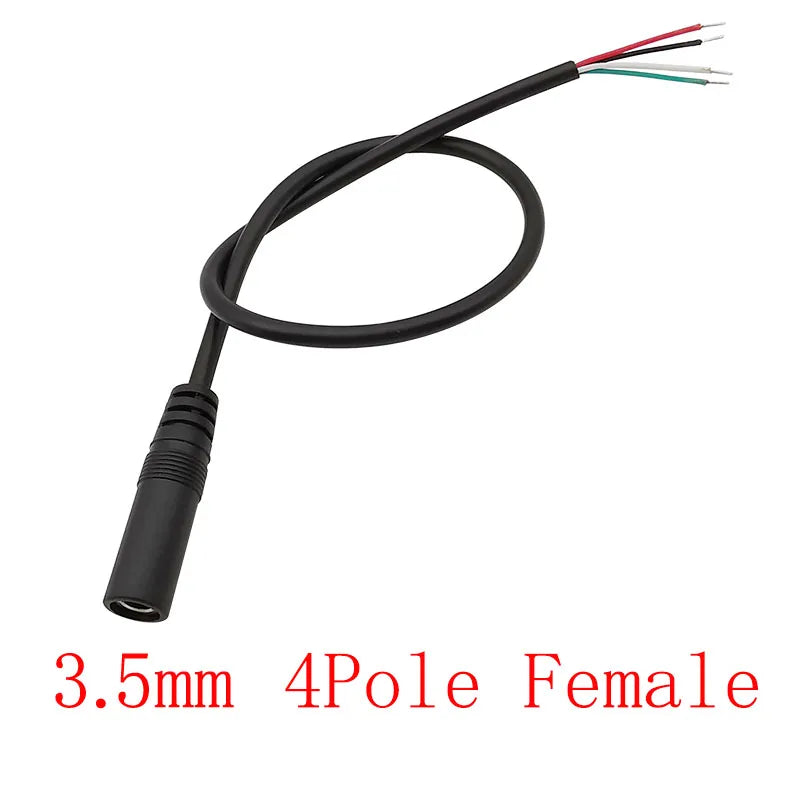 1Pcs 2.5/3.5mm Male Plug/Female Jack Mono/Stereo AUX 2/3/4Pole To Bare Wire Connector DIY Audio Headphone Repair Extension Cable