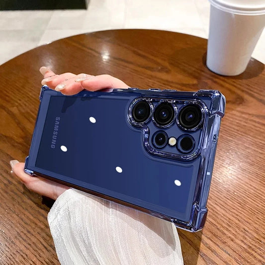 Luxury Shockproof Clear Case For Samsung Galaxy A55 A53 A35 5G S24 Ultra S23 FE S22Plus S21 S20 Hard Acrylic Hybrid Bumper Cover