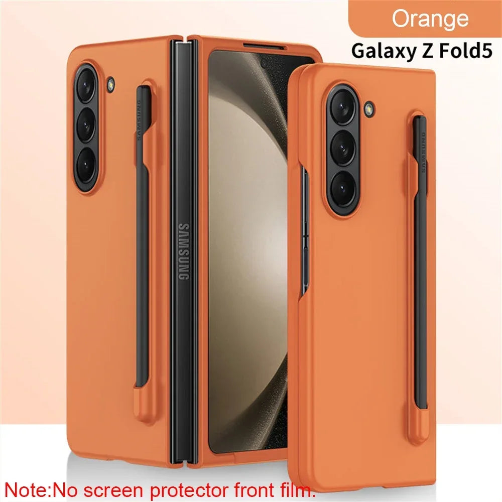 Skin Feel Slim Case for Samsung Galaxy Z Fold 6 5 4 3 with Stylus Pen Slot Holder Plastic Fold Shockproof Protection Hard Cover