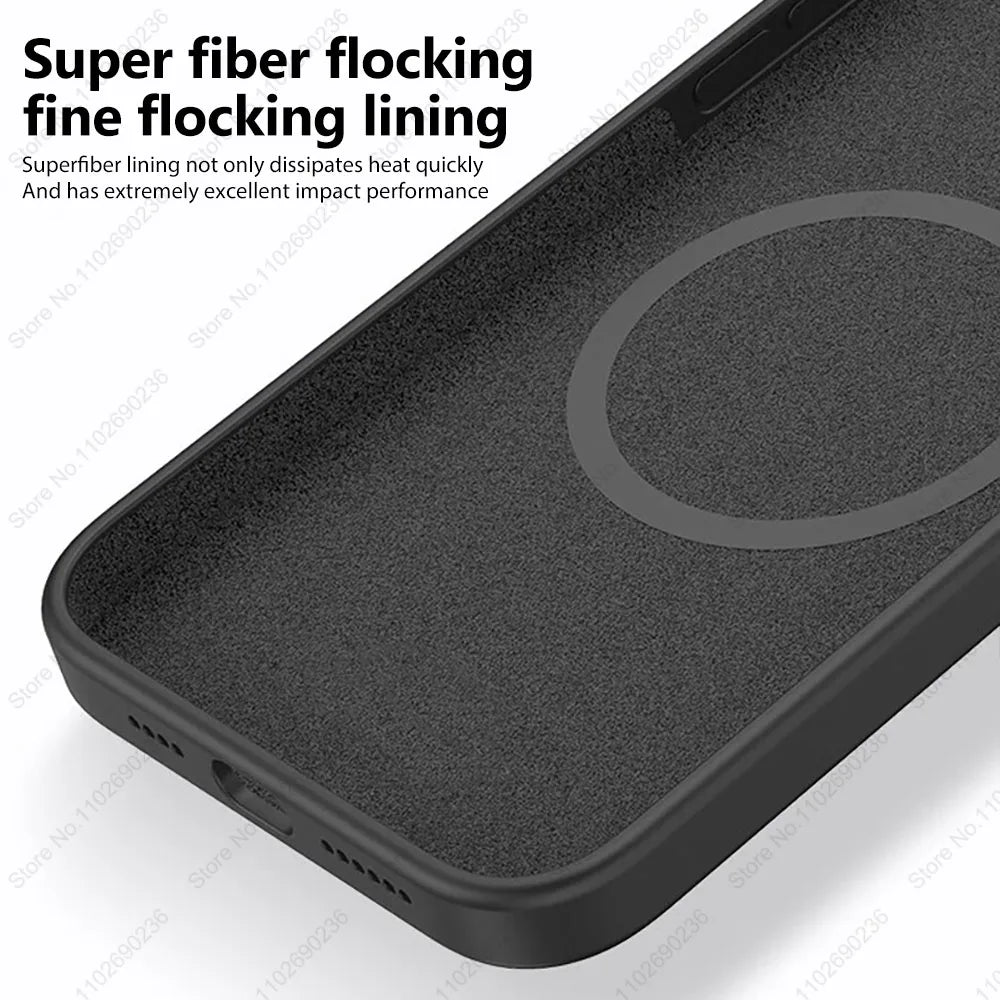 Liquid Silicone For Magsafe Magnetic Case For iPhone 16 15 14 12 11 13 Pro Max 16 Plus Wireless Charging Cover Phone Accessories