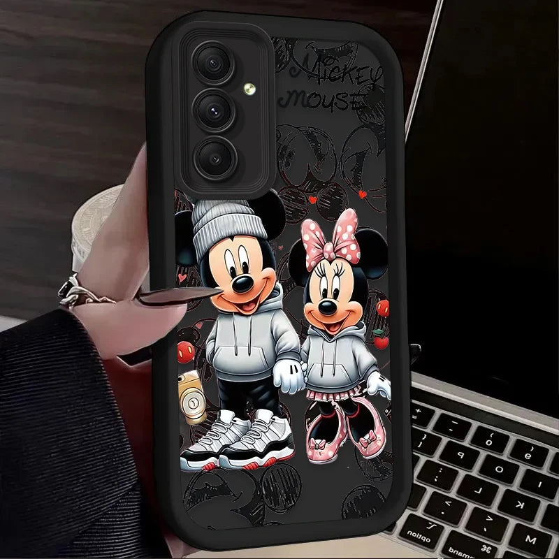Fashion Disney Mickey Minnie Case for Samsung Galaxy S25 S24 S23 Ultra S22 S21 Plus FE 5G A54 A34 A14 A73 A53 A33 5G Soft Cover