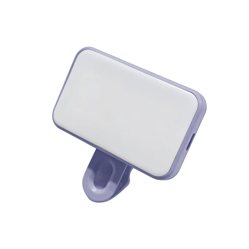 Mini Selfie Fill Light Rechargeable 3 Color Modes Adjustable Brightness Clip on Mobile Phones Computers Photography LED Lights