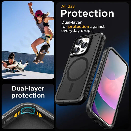Case For iPhone 16 15 14 13 12 11 Pro XR Max Plus Heavy Duty Shockproof Anti-Scratch Rugged Protective with Kickstand Cover