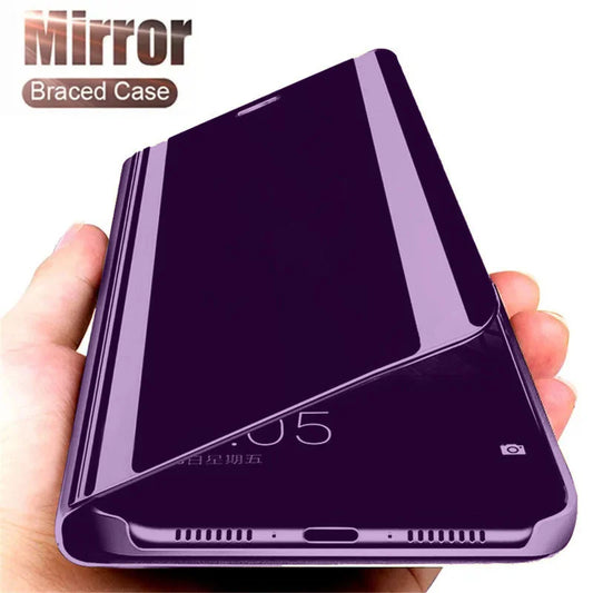 Mirror Flip Case For Samsung Galaxy S25 S24 S23 Ultra S22 S20 Plus Cases For Samsung S23 S24 S21 FE Note 20 Ultra 10 Plus Cover