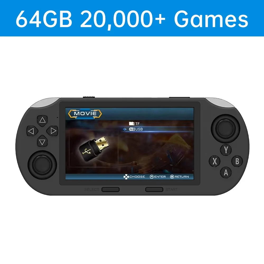 SF3000 Portable Mini Handheld Game Player 4.5 Inch IPS Screen Retro Video Game Console Built-in 20000+ Games for PS1/GBA/SFC