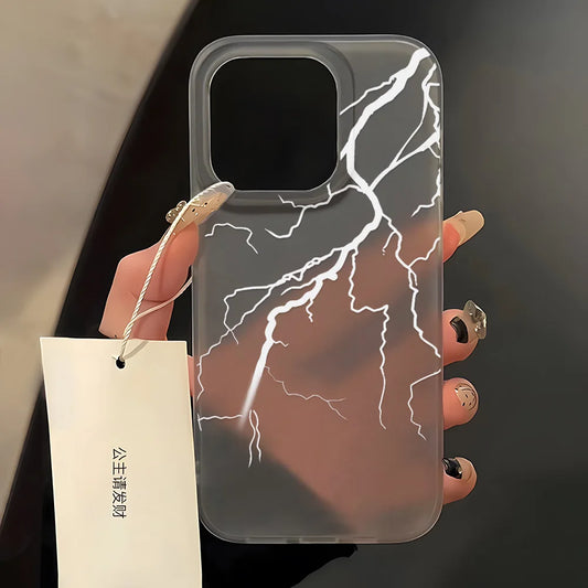 Lightning Phone Case For iPhone 16 Pro Case iPhone 13 11 12 14 15 Pro Max 16 Plus 12 13 Mini Ultra Thin Shockproof Matte Cover