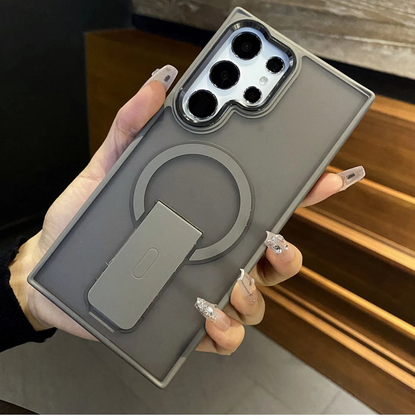 Kickstand Bracket Stand Holder For Magsafe Case for Samsung Galaxy S25 S24 S23 Ultra Plus Magnetic Wireless Charging Cover Funda