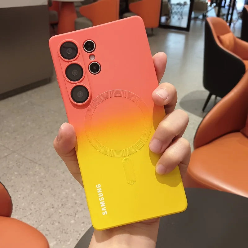 Comes With Lens Film Gradient Color Case For Samsung Galaxy S25 S24 S23 S22 S21 S20 Ultra Plus S21 S20 FE Soft Silicone Cover