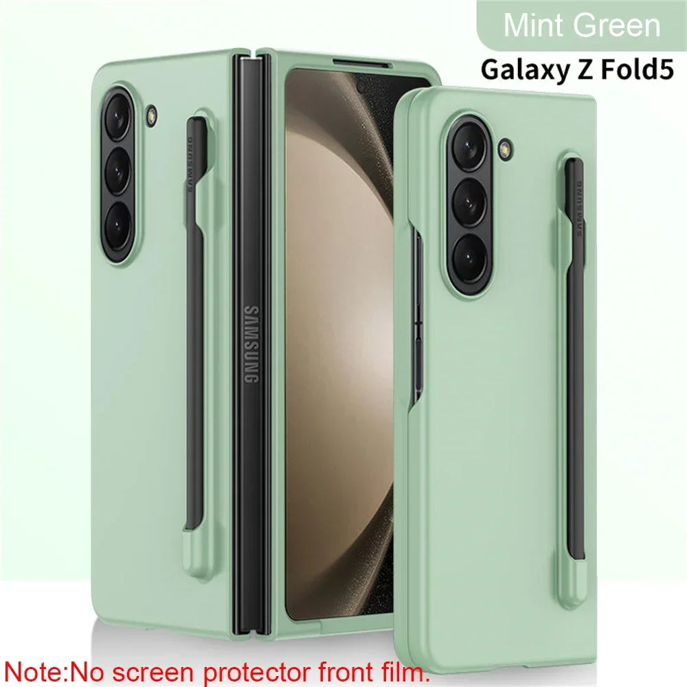 Skin Feel Slim Case for Samsung Galaxy Z Fold 6 5 4 3 with Stylus Pen Slot Holder Plastic Fold Shockproof Protection Hard Cover