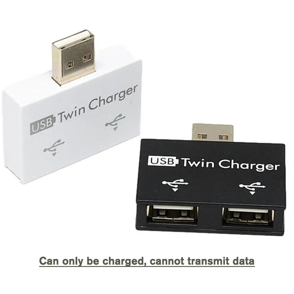 USB 1/2 Charging Data Interface Splitter Dual Port USB Current Extender OTG Head Hub Adapter