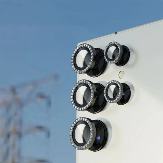 Metal Diamond Ring Lens Camera Protector For Samsung Galaxy S22 S23 S24 Ultra For Galaxy S23 S23 Plus Glass Lens Cap