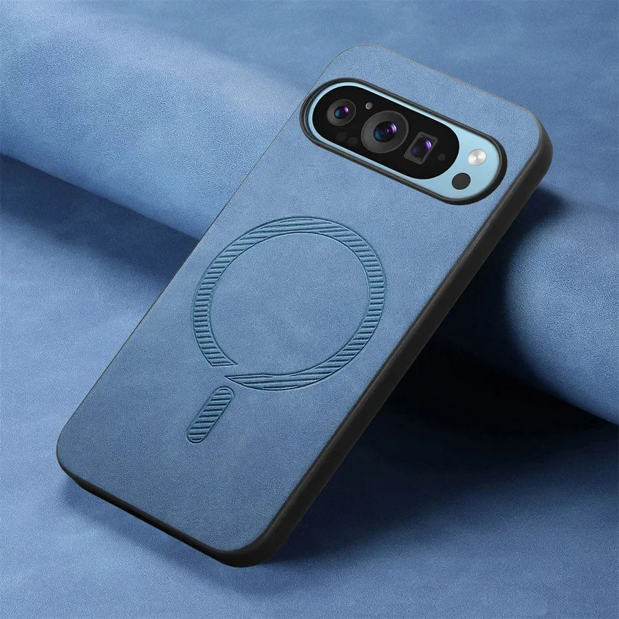 For Google Pixel 9 Pro XL Case Pixel9 Pro 9A Luxury Leather for Magsafe Magnetic Wireless Charging Cover for Pixel 7 8 Pro 7A 8A