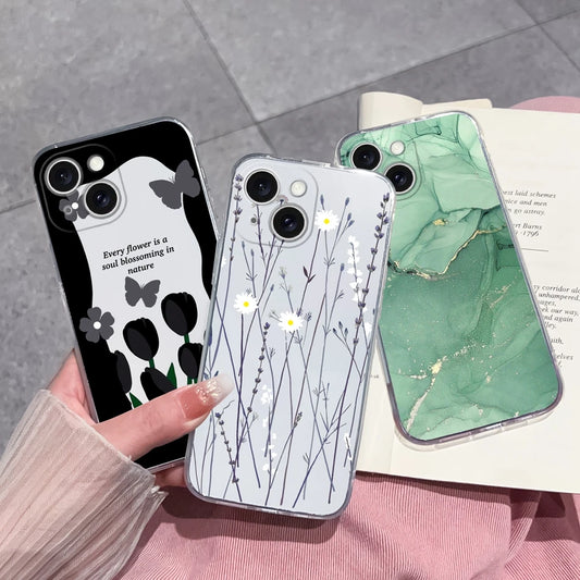 Cases For Apple iPhone 15 Plus Pro Max Unique Design Soft Silicone Transparent Anti Drop Phone Cover For iPhone15 15Pro 15Plus