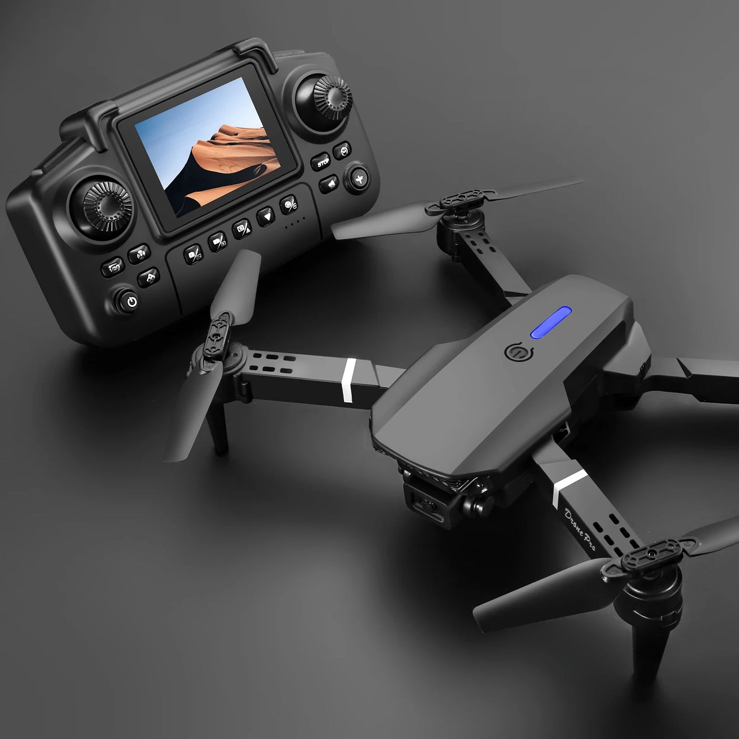E99 PRO Drone Screen Control Aerial Drone High Definition Dual Camera Remote Control Aircraft, Folding Quadcopter Kid Gift