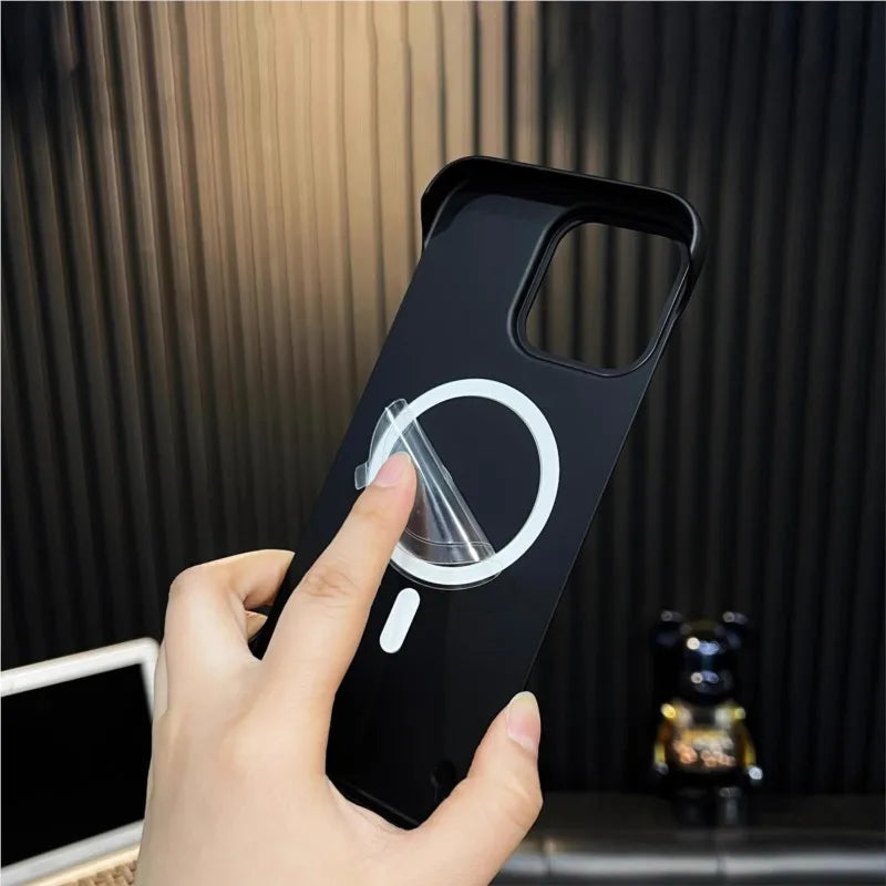 Ultra Slim Frameless For Magsafe Cover For iPhone 16 15 14 13 12 Plus Pro Max 16Pro 16Pro 15Pro Magnetic Shockproof Hard PC Case