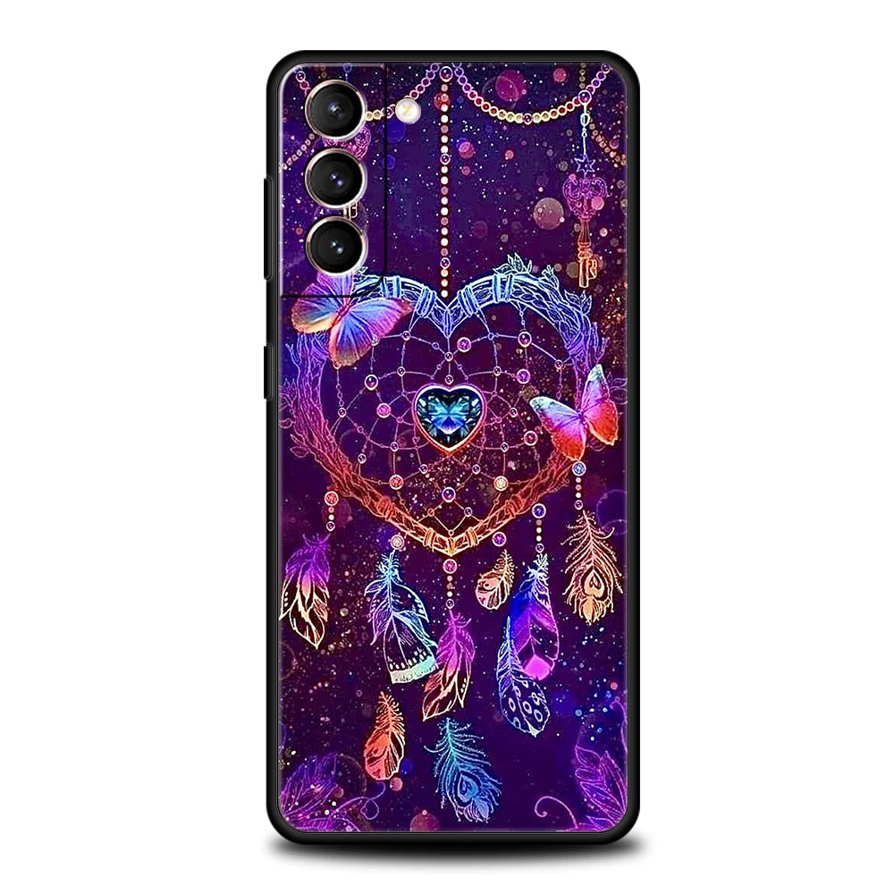 Mandala Dreamcatcher Phone Case for Samsung Galaxy S24 S23 S22 S20 S21 FE Ultra S10 S10E S9 S8 Plus 5G Silicone TPU Cover Capas