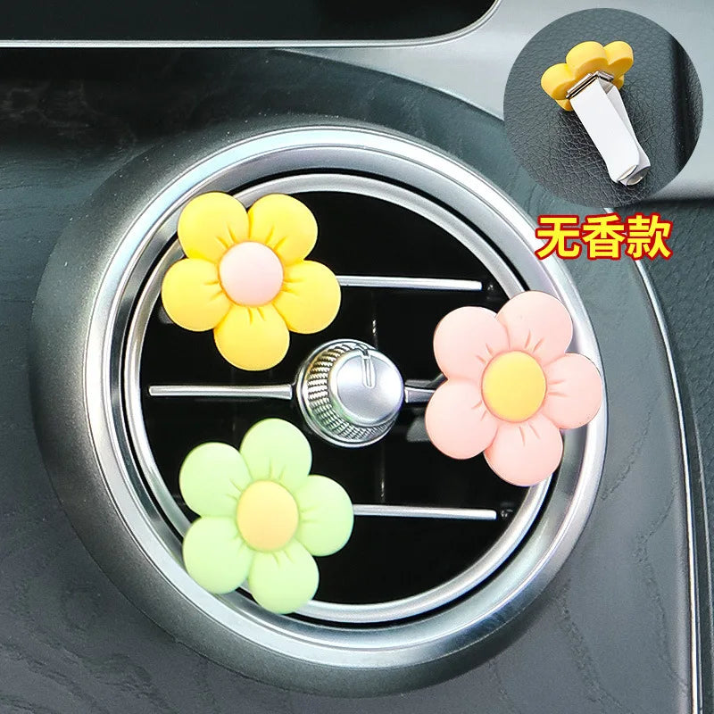 6/3/1PC Set Flower Car Outlet Vent Clip Small Daisy Air Conditioning Clip Car Interior Decoration Aromatherapy Perfume Clip Gift