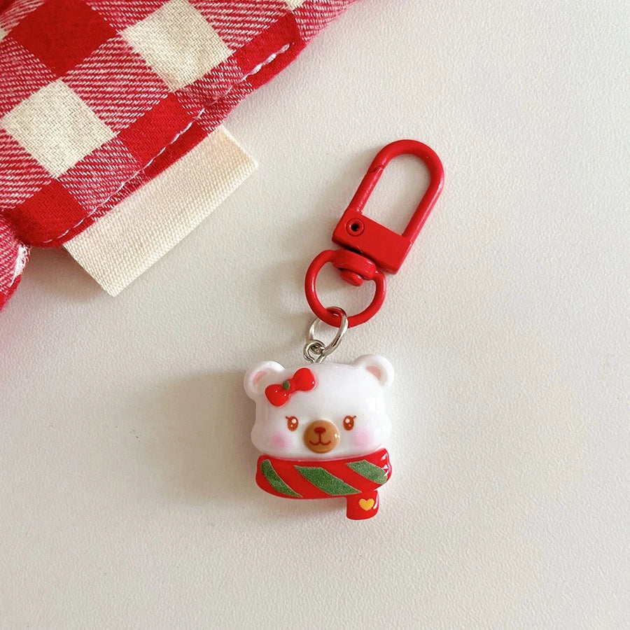Cute Christmas Mobile Phone Straps Cartoon Santa Claus Snowman Pendants Keychains Bag Charms Party Decoration Children's Gifts