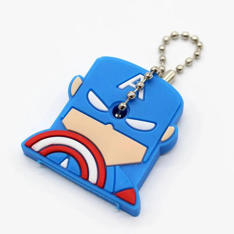 Cartoon Silicone Protective Key Cover Sleeve Key Control Dust Cover Holder Case Cute Animation Figures Keychain Keyring Pendant