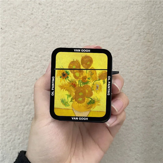 Retro Art Van Gogh Oil Painting Earphone Case For Apple AirPods Pro 2 Vintage Hard Silicone Headphone Cover For Air Pods 4 3 2 1
