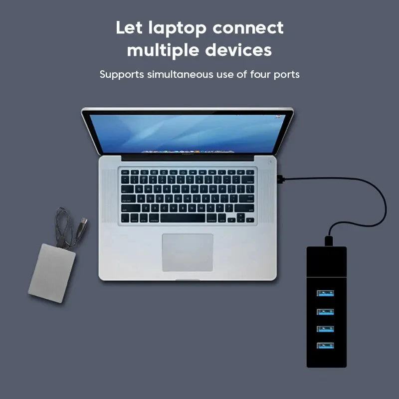 4 Ports USB 3.0 Hub USB Hub High Speed USB Splitter Adapter 5Gbps PC Computer Accessories Multiport Hub 4 USB 3.0 2.0 Ports