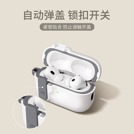 Protective Case For Airpods 4 Cover Luxury Earphone Cover Case For Apple Airpodspro2 3Air Pods Pro Shockproof Sleve With Hook 