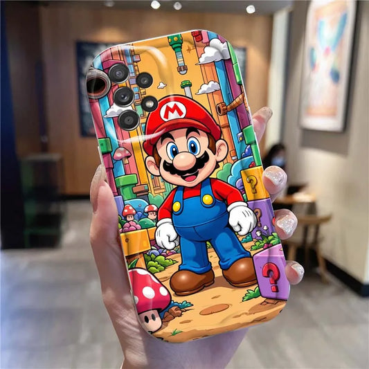 M-Marios Cartoon Popular Phone Case For Samsung A73 A72 A71 A56 A55 A54 A53 A52 A51 A32 A36 A26 A25 A13 A14 5G Wave Oil