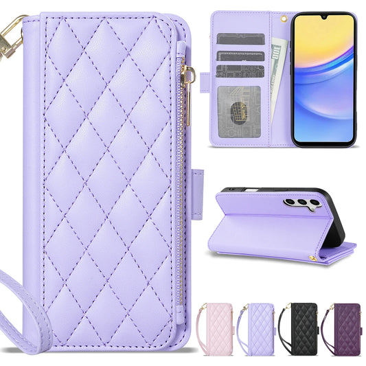 Wallet Small Fragrance Zipper Card Slot Kickstand Magnetic Flip Leather Case For Samsung Galaxy S25 Ultra S24 FE S23 Plus S22