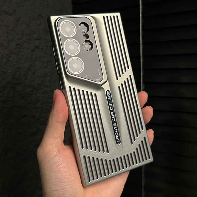 Luxury Heat Dissipation Case For Samsung Galaxy S25 S24 Ultra S23 Plus S22 Breathable Cooling Titanium Shockproof Bumper Cover