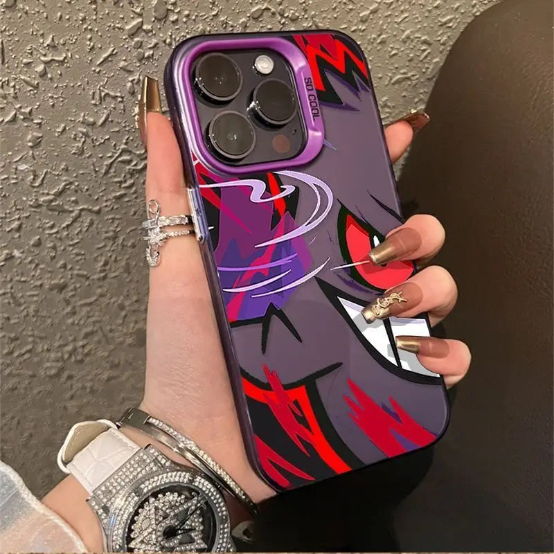 Anime Phone Case For Gengars P-Pokémons iPhone 16 15 14 13 12 11 Pro Max X XR XSMAX 8 7 Plus Candy Matte Shockproof Back Cover