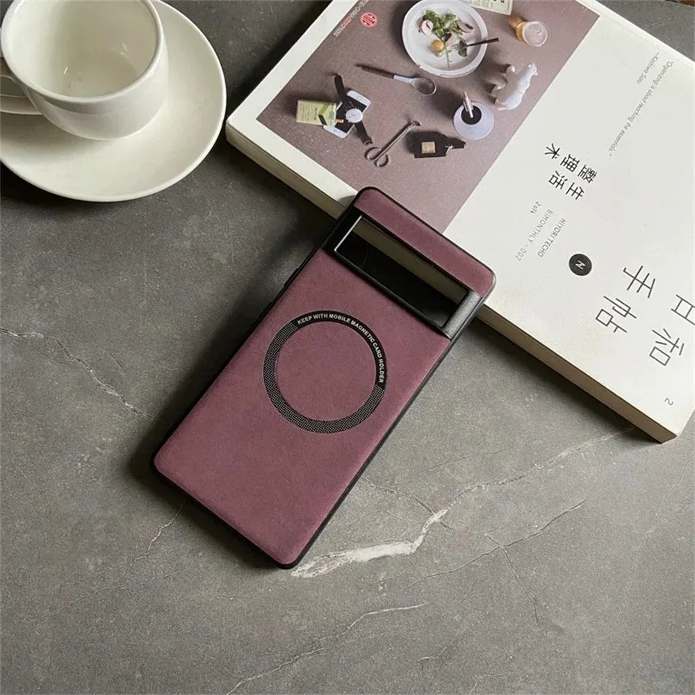 Luxury Magsafe Soft Leather Case For Google Pixel 9 7 8 Pro 6 XL 8A 7A 6A Magnetic Wireless Charging Skin Feel Shockproof Cover