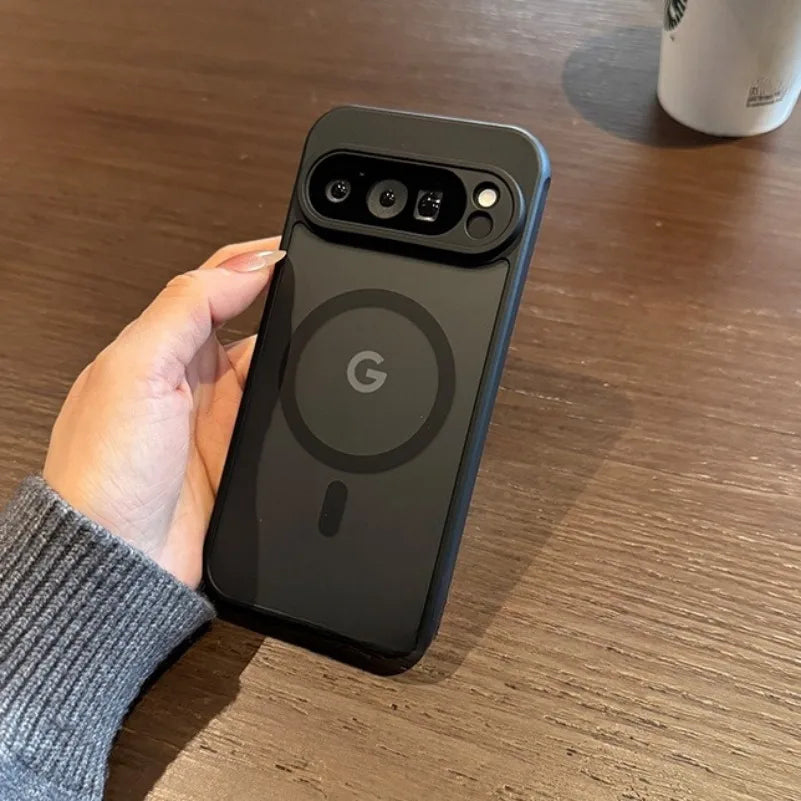 For Google 9A Magsafe Case Slim Matte Carbon Fiber Wireless Charging Cover for Google Pixel 9 Pro XL 8A 8 Pro Armror Back Cover