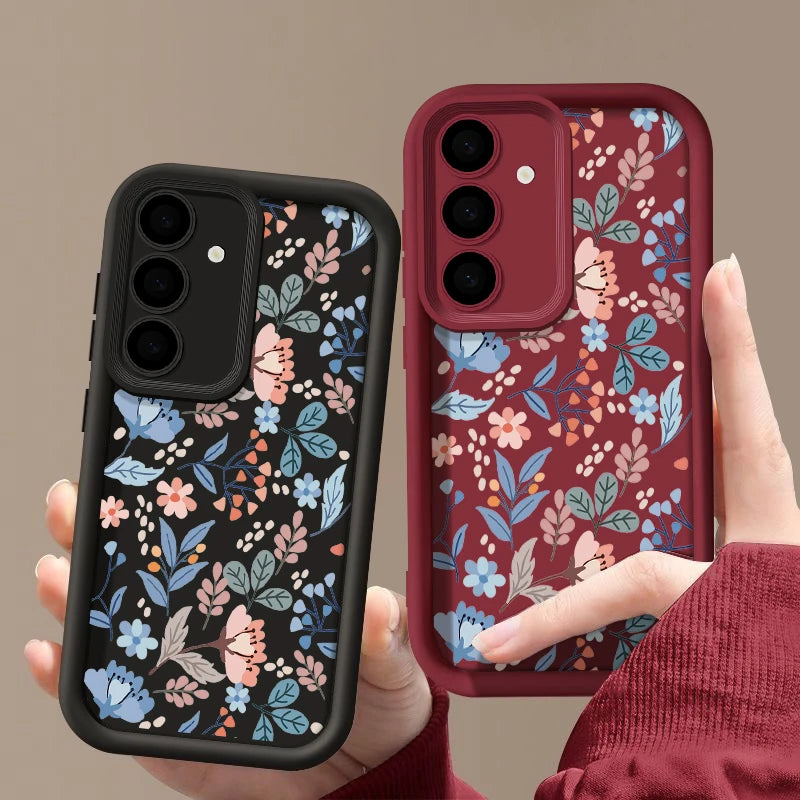Small Flowers Phone Case For Samsung Galaxy S25 Edge S24 S23 Ultra Plus S24 FE A55 A54 A15 A14 A35 A25 A16 A56 A26 A36 TPU Cover