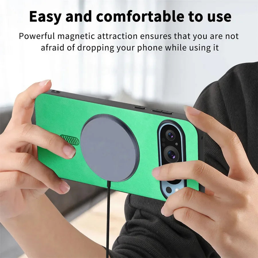For Google Pixel 9 Pro XL Case Pixel9 Pro 9A Luxury Leather for Magsafe Magnetic Wireless Charging Cover for Pixel 7 8 Pro 7A 8A