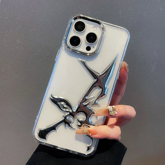 New personality 3D Moon pattern phone Case for iPhone 16 14 13 15 Pro Max Fashion Hollow Slim Shockproof Protective soft Cover