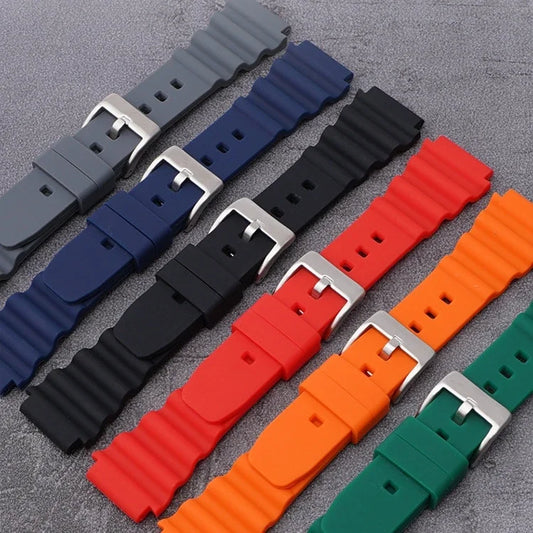 20mm 22mm Silicone Watch Band For Rolex SUBMARINER Waterproof Diving Bracelet For Seiko SKX007 SRP777J1 Sports Strap For Citizen
