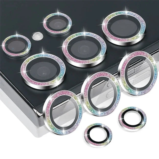 For Samsung Galaxy S24 Ultra HD Glitter Diamond Metal Ring Camera Glass Lens Protector For Samsung S25 Ultra S24 Plus Lens Film