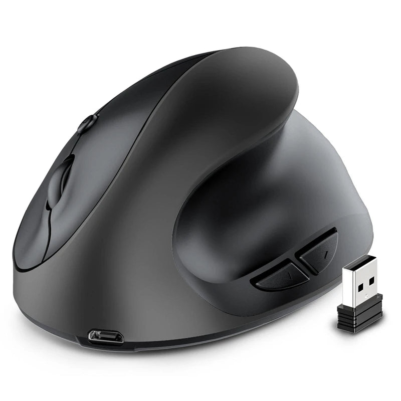 Vertical Grip Silent Wireless Mouse Rechargeable Hand Designer Drawing Office Creative Ergonomic Mouse For Computer PC