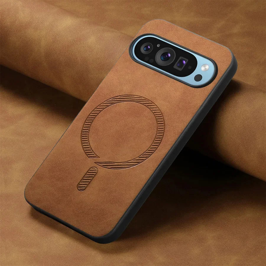 For Google Pixel 9 Pro XL Case Pixel9 Pro 9A Luxury Leather for Magsafe Magnetic Wireless Charging Cover for Pixel 7 8 Pro 7A 8A