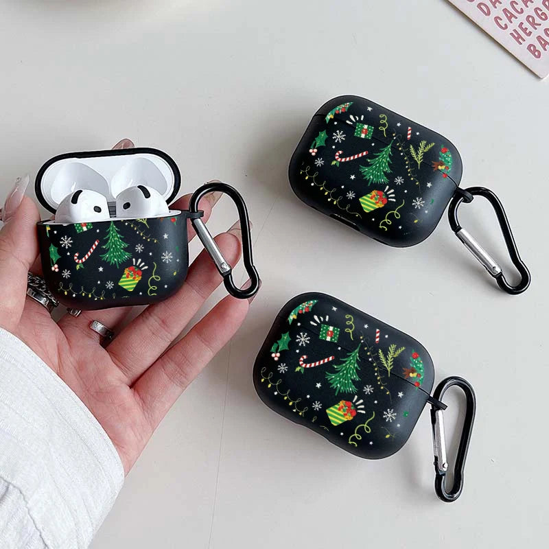 Christmas Tree and Gifts Transparent Headphone Case for Airpods 3 4 1or2 for Airpods Pro2 and Pro Anti-Fall Soft Earbuds Case