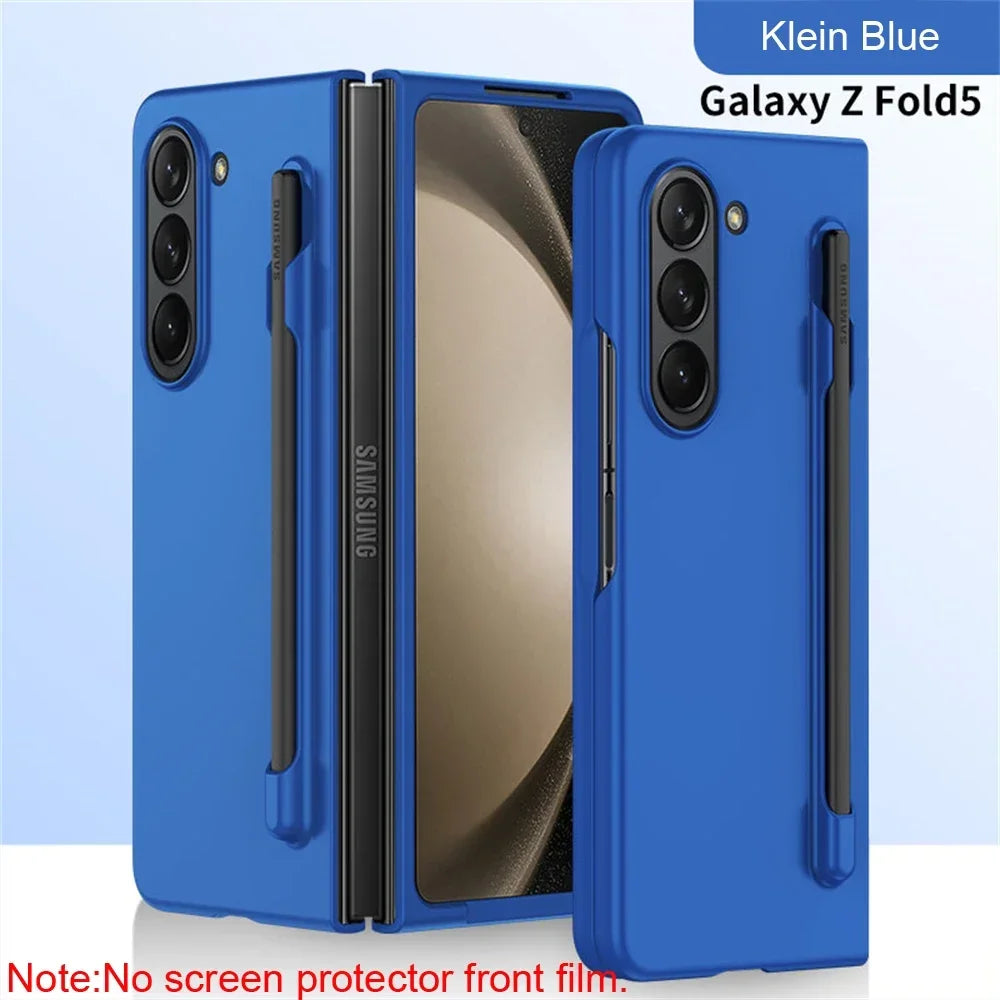 Skin Feel Slim Case for Samsung Galaxy Z Fold 6 5 4 3 with Stylus Pen Slot Holder Plastic Fold Shockproof Protection Hard Cover