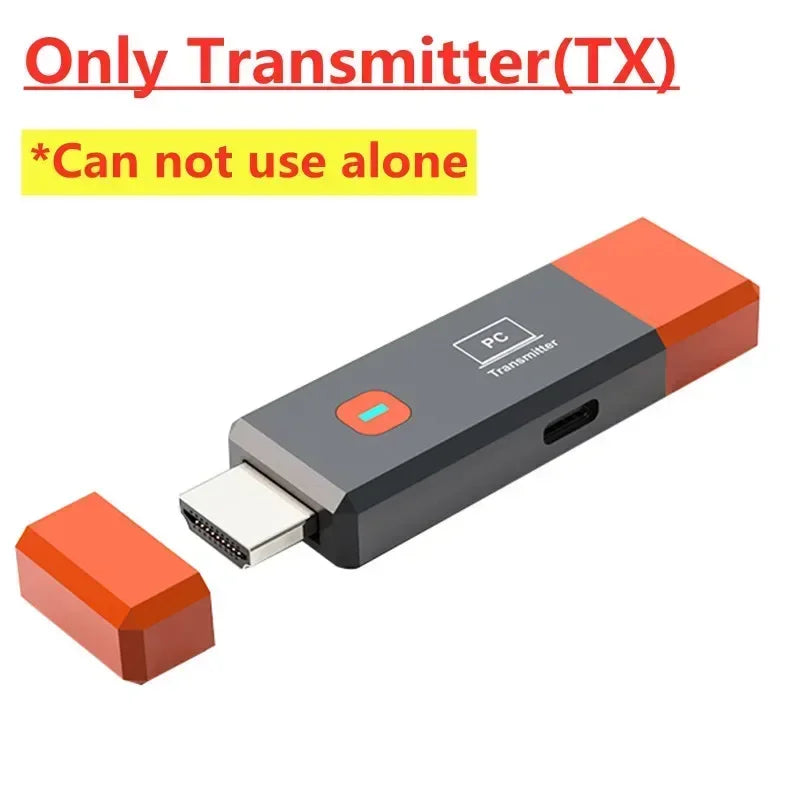 50M Wireless HDMI-Compatible Video Transmitter Receiver Kits Extender Adapter TV Stick Dongle for Monitor Projector Laptops PC
