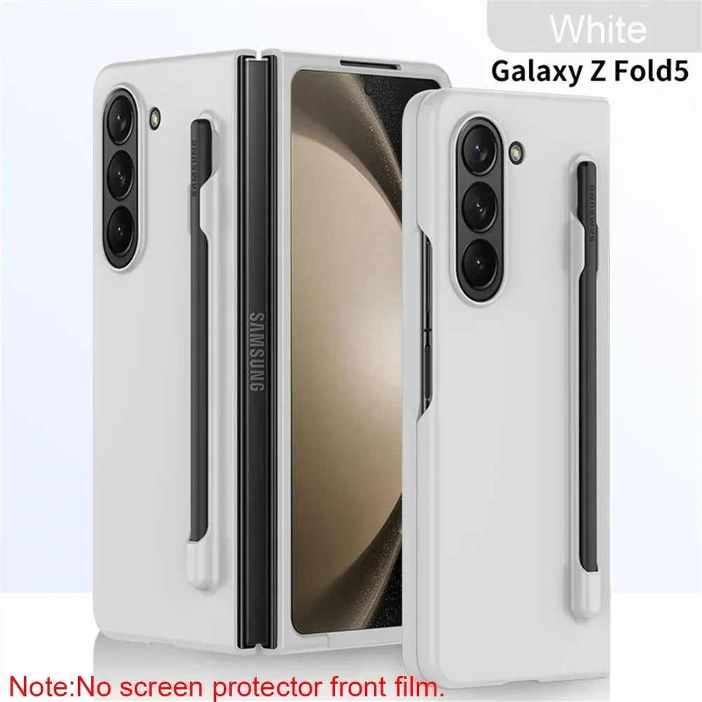 Skin Feel Slim Case for Samsung Galaxy Z Fold 6 5 4 3 with Stylus Pen Slot Holder Plastic Fold Shockproof Protection Hard Cover