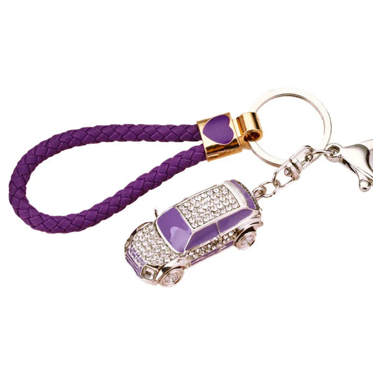 Hot Mini Car Keychain Rhinestone Car Keychain Key Rings for Men Women Car Decorations Perfect Christmas Gifts Kids Toy Gift