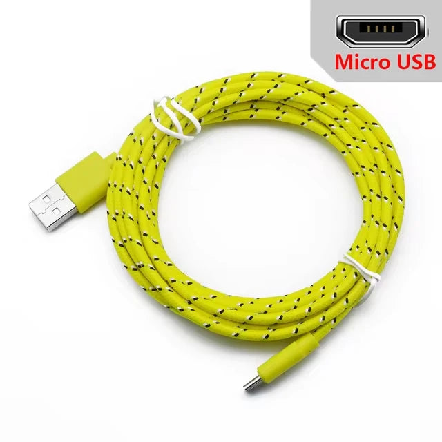 2.4A Micro USB Cable 0.5m/1m/2m/3m Data Sync USB Charge Cable For Samsung Huawei Xiaomi Android Nylon Braided Microusb Data Cord