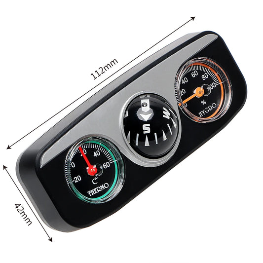 Car Ornaments Decoration 3 in 1 Guide Ball For Auto Boat Vehicles Compass Thermometer Hygrometer Interior Accessories