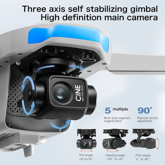 S-X1 MAX GPS Drone with 3-Axis Gimbal 8K/4K HD Camera 5000m FPV LCD Remote Screen 30min Flight Professional Foldable Quadcopter