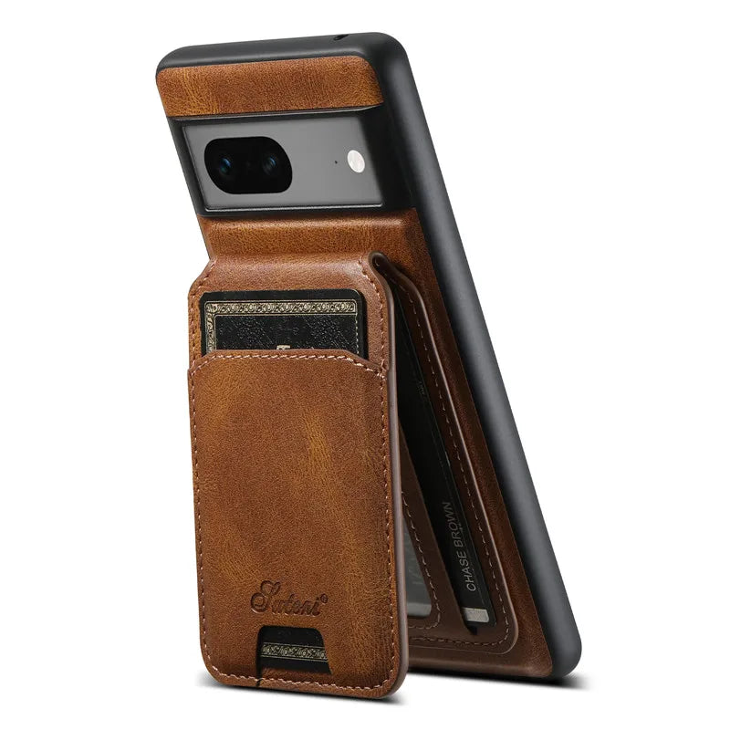Magsafe Wallet Phone Case Card Holder Leather Magnetic Pocket Cover Case For Google Pixel 9 10 Pro 8 7 6 Pro 6A 7A Pixel8Pro
